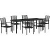 7-delars trädgårdsset i svart PVC-rattan vidaXL 200 x 80 x 73 cm – miniatyr 2