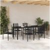 7-delars trädgårdsset i svart PVC-rattan vidaXL 200 x 80 x 73 cm – miniatyr 4