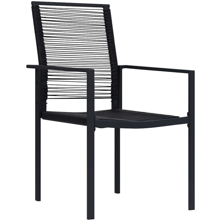 7-delars trädgårdsset i svart PVC-rattan vidaXL 200 x 80 x 73 cm – bild 6