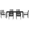 7-delars trädgårdsset i svart PVC-rattan vidaXL 200 x 80 x 73 cm – miniatyr 7