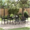 7-delars trädgårdsset i svart PVC-rattan vidaXL 200 x 80 x 73 cm – miniatyr 1