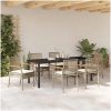 7-delars Trädgårdsset med kuddar Beige Poly Rattan vidaXL 200 x 80 x 73 cm – miniatyr 4