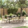 7-delars Trädgårdsset med kuddar Beige Poly Rattan vidaXL 200 x 80 x 73 cm – miniatyr 1