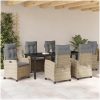 7-delars Trädgårdsset med Kuddar i Beige Poly Rattan vidaXL 200 x 80 x 73 cm – miniatyr 4