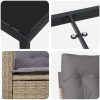 7-delars Trädgårdsset med Kuddar i Beige Poly Rattan vidaXL 200 x 80 x 73 cm – miniatyr 7