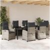 7 Delars Trädgårdsset med Kuddar - Ljusgrå Poly Rattan vidaXL 200 x 80 x 73 cm – miniatyr 4