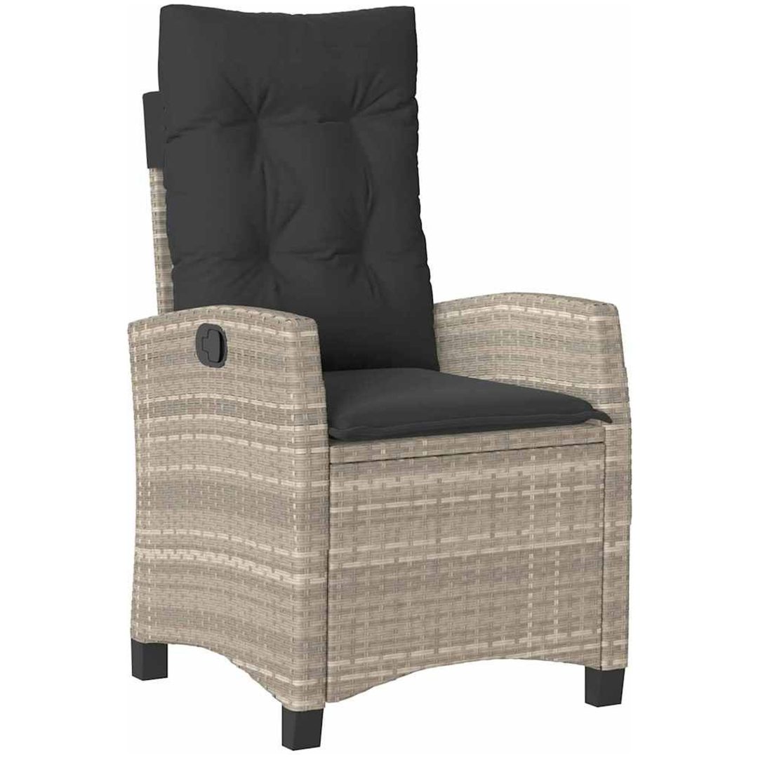 7 Delars Trädgårdsset med Kuddar - Ljusgrå Poly Rattan vidaXL 200 x 80 x 73 cm – bild 5