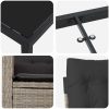 7 Delars Trädgårdsset med Kuddar - Ljusgrå Poly Rattan vidaXL 200 x 80 x 73 cm – miniatyr 7