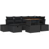 7-delars trädgårdsset med kuddar - svart poly rattan och akacia vidaXL 100 x 55 x 73 cm – miniatyr 2