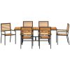 7-delars trädgårdsset svart poly rattan akacia vidaXL 6 - Sits – miniatyr 7