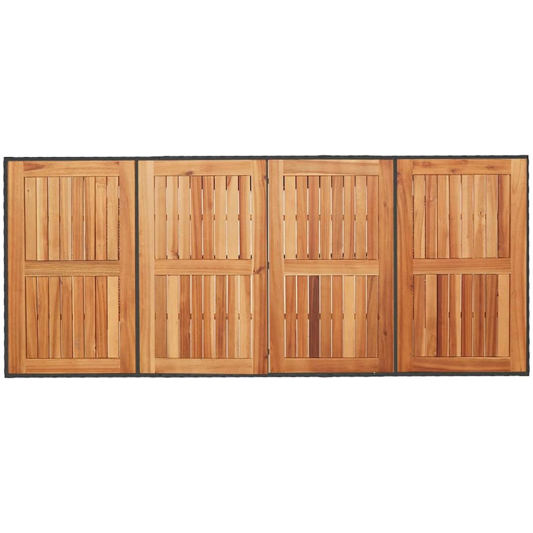 7-delars trädgårdsset svart poly rattan akacia vidaXL 6 - Sits – bild 8