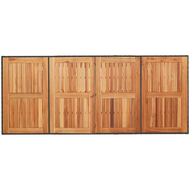7-delars trädgårdsset svart poly rattan akacia vidaXL 6 - Sits – bild 8