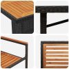 7-delars trädgårdsset svart poly rattan akacia vidaXL 6 - Sits – miniatyr 9