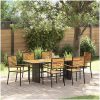 7-delars trädgårdsset svart poly rattan akacia vidaXL 6 - Sits – miniatyr 1