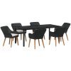 7-delars Trädgårdsset Svart Poly Rattan vidaXL 200 x 100 cm – miniatyr 2