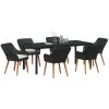 7-delars Trädgårdsset Svart Poly Rattan vidaXL 200 x 100 cm – miniatyr 3