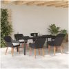 7-delars Trädgårdsset Svart Poly Rattan vidaXL 200 x 100 cm – miniatyr 4
