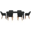 7-delars Trädgårdsset Svart Poly Rattan vidaXL 200 x 100 cm – miniatyr 8