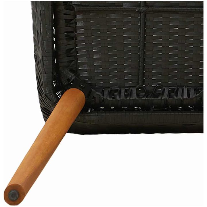 7-delars Trädgårdsset Svart Poly Rattan vidaXL 200 x 100 cm – bild 9