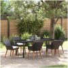 7-delars Trädgårdsset Svart Poly Rattan vidaXL 200 x 100 cm – miniatyr 1