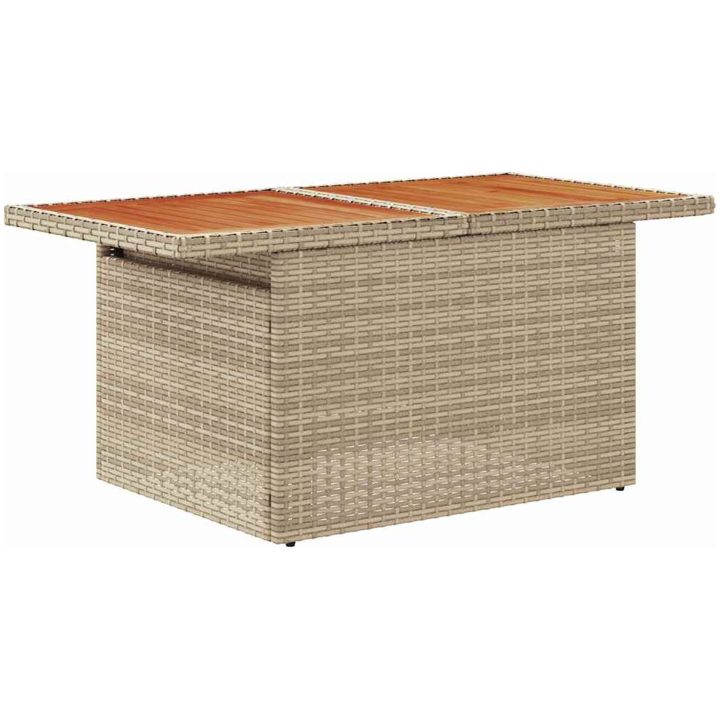 7-delars trädgårdssoffa med kuddar i beige poly rattan vidaXL Stor – bild 6
