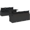 7-delars trädgårdssoffa set med svarta kuddar i poly rattan vidaXL 100 x 55 x 73 cm – miniatyr 2