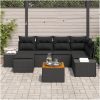 7 Delars Trädgårdssoffan med Kuddar Svart Poly Rattan Akacia vidaXL Large – miniatyr 3