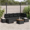 7 Delars Trädgårdssoffan med Kuddar Svart Poly Rattan Akacia vidaXL Large – miniatyr 1