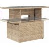7-delars trädgårdssoffgrupp med kuddar, beige polyrotting vidaXL Medium – miniatyr 9