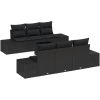 7-delars Trädgårdssoffgrupp med Kuddar Svart Poly Rattan vidaXL 55 x 55 x 37 cm – miniatyr 2