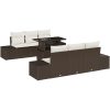 7 Delars Trädgårdssoffset med Kuddar Brun Poly Rattan vidaXL 100 x 55 x 73 cm – miniatyr 2