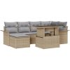 7 Delars Trädgårdssoffset med kuddar i beige poly rattan vidaXL 100 x 55 x 73 cm – miniatyr 2