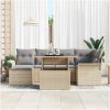 7 Delars Trädgårdssoffset med kuddar i beige poly rattan vidaXL 100 x 55 x 73 cm – miniatyr 3