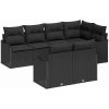7-delars Trädgårdssoffset med kuddar Svart Poly Rattan vidaXL Stor – miniatyr 2