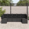 7 Delars Trädgårdssoffset med Kuddar Svart Poly Rattan vidaXL Stor – miniatyr 3