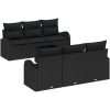 7-delars trädgårdssoffset med kuddar svart polyroting vidaXL 55 x 55 x 37 cm – miniatyr 2
