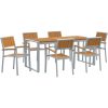 7-delars utematsats av solid akacia och metall vidaXL 180 x 90 x 75 cm – miniatyr 2