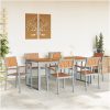 7-delars utematsats av solid akacia och metall vidaXL 180 x 90 x 75 cm – miniatyr 4
