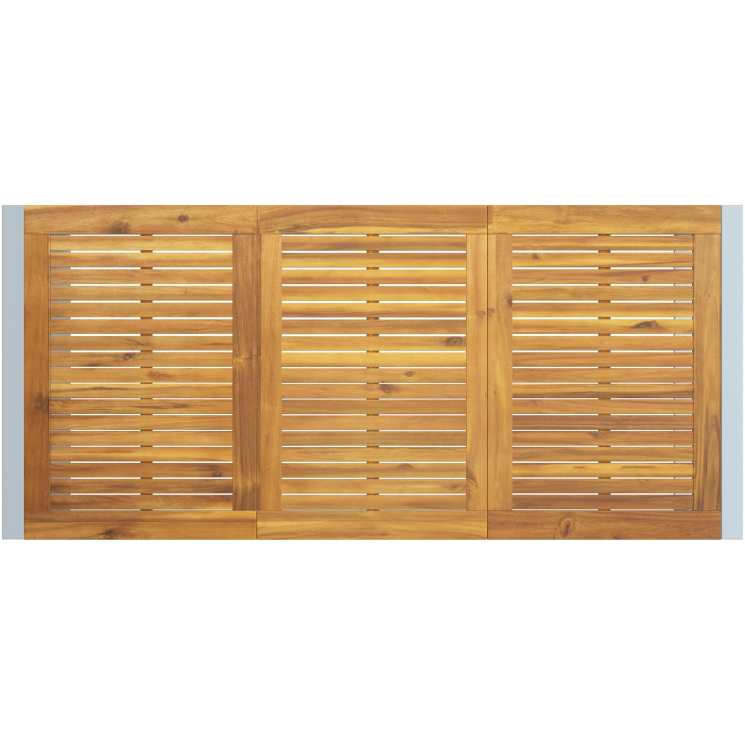 7-delars utematsats av solid akacia och metall vidaXL 180 x 90 x 75 cm – bild 8