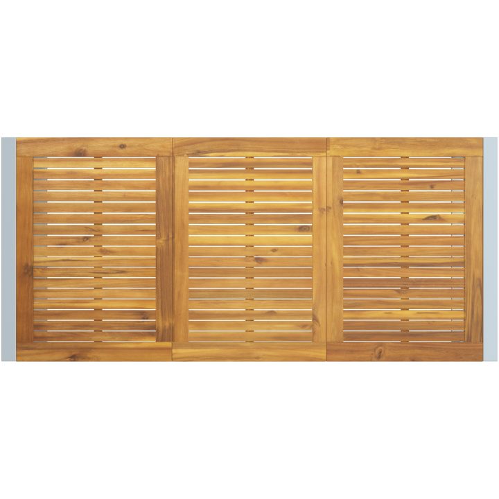 7-delars utematsats av solid akacia och metall vidaXL 180 x 90 x 75 cm – bild 8
