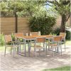7-delars utematsats av solid akacia och metall vidaXL 180 x 90 x 75 cm – miniatyr 1