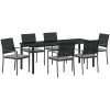 7-delars utemöbelset med dynor svart polyrotting vidaXL 54x62.5x89 cm – miniatyr 2