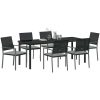 7-delars utemöbelset med dynor svart polyrotting vidaXL 54x62.5x89 cm – miniatyr 3