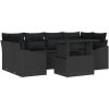 7-delars Utemöbelset med Kuddar Svart Konstrotting vidaXL 100 x 55 x 73 cm – miniatyr 2