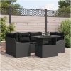 7-delars Utemöbelset med Kuddar Svart Konstrotting vidaXL 100 x 55 x 73 cm – miniatyr 1