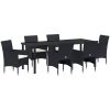 7 Delars Utemöbelset Svart Poly Rattan vidaXL 200 x 80 x 73 cm – miniatyr 2