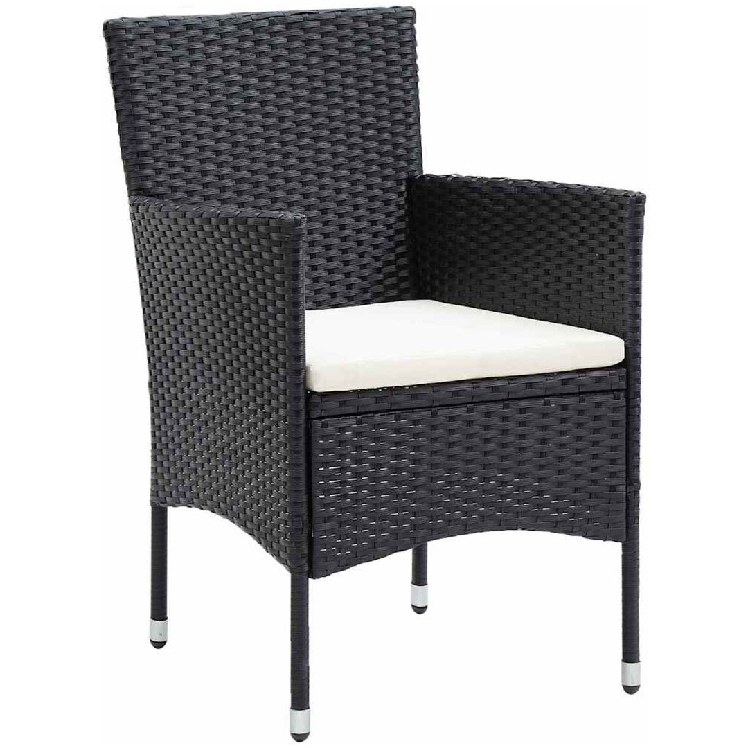 7 Delars Utemöbelset Svart Poly Rattan vidaXL 200 x 80 x 73 cm – bild 5