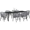 7-delat Grått Poly Rattan Trädgårdsserveringsset vidaXL 200 x 80 x 73 cm – miniatyr 3