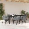 7-delat Grått Poly Rattan Trädgårdsserveringsset vidaXL 200 x 80 x 73 cm – miniatyr 4