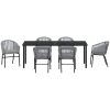 7-delat Grått Poly Rattan Trädgårdsserveringsset vidaXL 200 x 80 x 73 cm – miniatyr 6